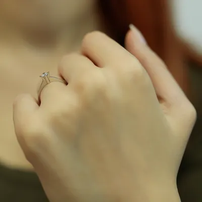 Produktbild von 0,17 Carat Diamant Solitär Ring Antragsring 14 Karat Weißgold