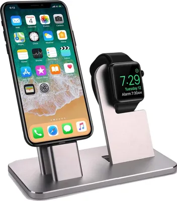 Produktbild von Wisam® 2 in 1 Aluminium Ladestation für Apple Watch iPhone 6/7/8/X/Xs/11/12/13/14