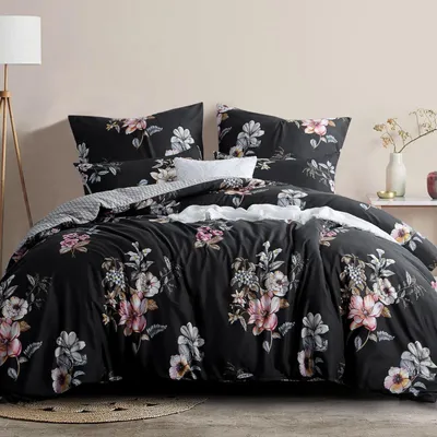 Productafbeelding van Omgoods - Dekbedovertrekset 200 x 200 cm met Bloemenpatroon