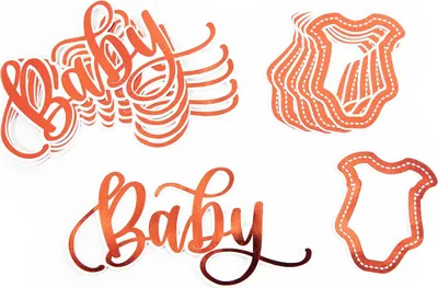 Produktbild von Oblique Unique 12 Konfetti 6 Baby + 6 Hemdchen für Mädchen Baby Shower Geburt Deko - roségold