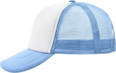 Produktbild von 5 Panel Polyester Mesh Cap white/light-blue, Gr. one size