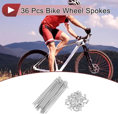 Produktbild von 36 Set 12G Fahrradspeichen 109mm Fahrradspeichen 45 Stahl Verzinkt Silberton
