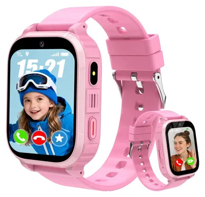 Produktbild von Smartwatch Kinder GPS SOS 4G Videoanruf Schulmodus WiFi Ortung IP68 Rosa