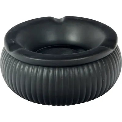 Obrázek produktu pro Aschenbecher Porzellan, 3 Einschnitte, mit Rillen, ø: 150 mm, schwarz