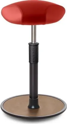 Produktbild von Sitz- Stehhocker Free Tall Triangel Boxmark Leder Rot schwarz /Natur.