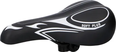 Produktbild von Dunlop Mountainbike Sattel Fahrradsattel MTB Sattel aus Kunstleder inkl. Sattelstütze Schaumstofffüllung 27 x 16,5 x 9,6 CM Schwarz/Weiß