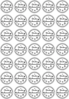 Produktbild von Frohe Weihnachten - Aufkleber rund 30x30mm  für Weihnachten 35 Stück - schwarz Vintage - Labels - Stickers - Weihnachtskalender - Weihnachten - Advent - rund - zum Aufkleben für Geschenke, Karten