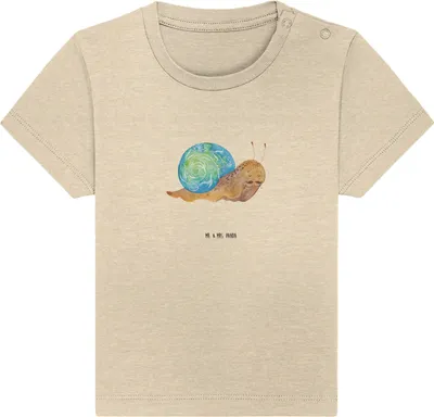 Produktbild von Mr. & Mrs. Panda Organic Baby Shirt Schnecke Sir 6. - 12. Monat - Natural Raw - Geschenk, Weisheit, Kinder, Babyshirt, Lebenszeit, Baumwollshirt, Motivation, Lebensmut