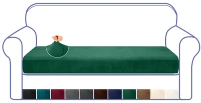 Sofa Kissenbezug 3-Sitzer dunkelgrün Wolle Flausch