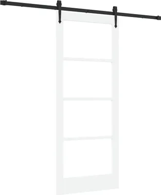 Produktbild von vidaXL Schiebetür ORKDAL Weiß 83 x 202 cm Massivholz Kiefer und Glas