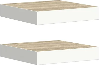 Immagine prodotto di vidaXL Mensole sospese 2 pz. Rovere e bianco 23x23,5x3,8 cm MDF