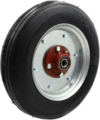 Produktbild von Luftrad mit Schlauch 4.00-10 für Schwader – Robuste Bauweise, 450 mm hoch, 100 mm breit, optimal für die Landwirtschaft.