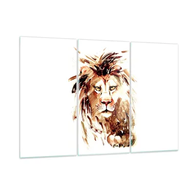 Produktbild von Bilder auf glas - Abbildung intelligent König Löwe - 165x110cm - Glasbilder - Wandbilder - Kunstdruck - Wanddekoration aus Glas - Glas Bilder - Wandbild auf Glas - GCE165x110-3067