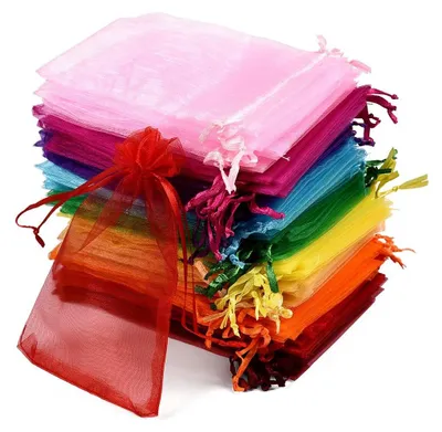 Produktbild von 100 Stück Organzabeutel Organzasäckchen 10 x 15 cm Säckli Beutel Geschenk Schmuckbeutel (Bunt)