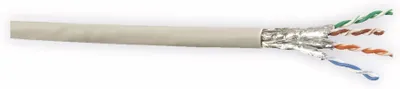 Produktbild von S/FTP CAT6 Gigabit Netzwerkkabel mit festen Adern - AWG24 - LSZH / grau - 25 Meter