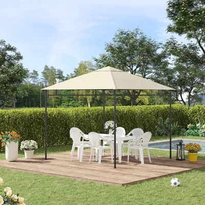 Produktbild von Sweiko Ersatzdach für Pavillon 3x3m wasserabweisend Pavillondach mit 8 Wasserabflusslöcher Cremeweiß