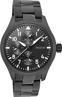 Immagine prodotto di Oozoo Orologio da polso nero in acciaio inossidabile Orologi da uomo analogici al quarzo UOC10957