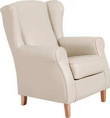 Produktbild von Max Winzer Ohrenbackensessel Lorris - Kunstleder beige - Maße: 77 x 86 x 103 cm