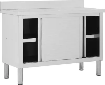 Obrázek produktu pro vidaXL Pracovní skříň s posuvnými dveřmi 120x50x(95-97) cm Nerezová ocel