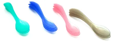 Produktbild von Eierlöffel Babybreilöffel, 12 Stück 11 cm lang verschiedene Farben mit Glitzer