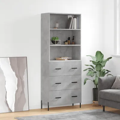 Obrázek produktu pro vidaXL Highboard concrete grey 69,5x34x180 cm odvozený dřevěný výrobek