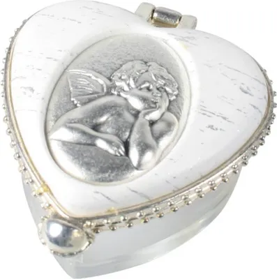 Produktbild von Anzmann 61-257 Rosenkranzdose Engel - herzförmig, 4 x 3 cm