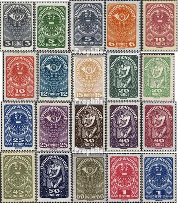 Produktbild von Briefmarken Österreich 1919 Mi 255-274 (kompl.Ausg.) gestempelt Freimarken