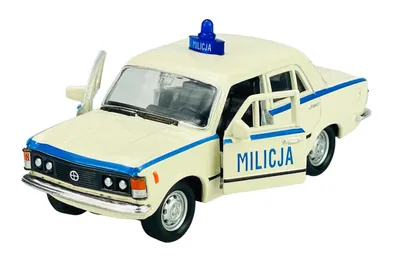 Produktbild von Welly Fiat 125P Police Militia Weiss 1:34-1:39 Die Cast Metall Modell Neu im Kasten  42399