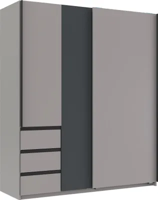 Produktbild von Schwebetürenschrank >Stade< in SAHARAGRAU / GRAPHIT - 168x198x63cm (BxHxT)