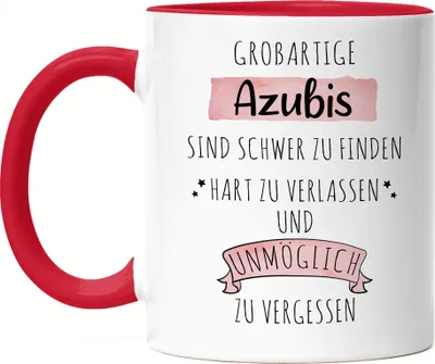 Produktbild von Großartige Azubis Sind Schwer Zu Finden Tasse Rot  Dankeschön Geschenk Hart Zu Vergessen