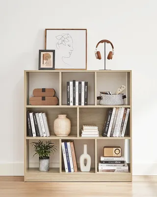 Produktbild von VASAGLE Bücherregal, Würfelregal, Bodenregal, mit offenen Fächern, für Wohnzimmer, Arbeitszimmer, Kinderzimmer, Büro, als Raumtrenner