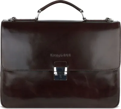 Produktbild von bugatti Leder Aktentasche Laptoptasche mit Laptopfach Romano Briefcase Brown dunkelbraun