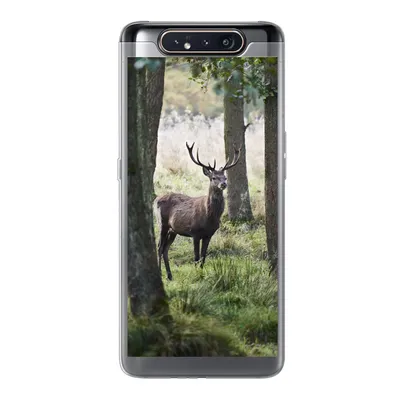 Produktbild von MuchoWow® Handyhülle Schutzhülle Hülle für Samsung Galaxy A80 Hirsche - Bäume - Gras Silikon Softcase Handy Hülle - Schutzdeckel