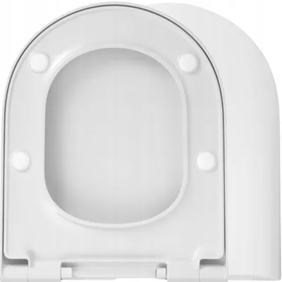 Produktbild von WC Sitz - Toilettensitz - Weiß - 43,5 Cm X 36,5 Cm - Antibakterieller Duroplast - Soft-close Mechanismus - Toilettendeckel