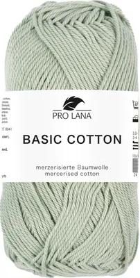 Produktbild von Pro Lana BASIC Baumwolle Baumwollgarn 50 g ideal für Kleidung, Spielzeug & Accessoires 125 m Farbe 273 - reseda