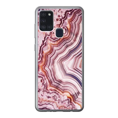 Produktbild von MuchoWow® Handyhülle Schutzhülle Hülle für Samsung Galaxy A21s Naturstein - Rosa - Luxus Silikon Softcase Handy Hülle - Hartschale