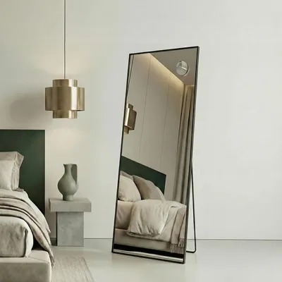 Produktbild von SONGMICS Ganzkörperspiegel mit Vergrößerungsspiegel, Sicherheitsglas, rechteckig, 160 x 50 cm, gold