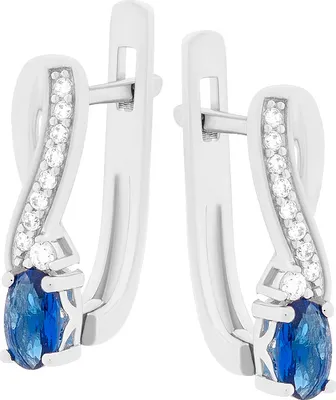 Produktbild von Sokolov Ohrringe aus 925 Silber mit blauen Kristallen und farblosen Zirkonia