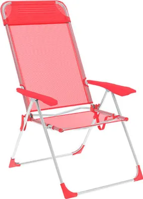 Produktbild von Marbueno Klappstuhl 5 Positionen Aluminium mit Kissen Koralle Strand und Pool 69X58X110 cm 10360