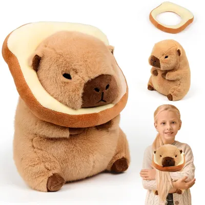 Image de Peluche capybara avec pain - 23 cm