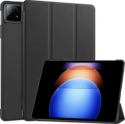 Produktbild von Für Xiaomi Pad 6S Pro 12.4 Zoll 3folt Wake UP Smart Cover Tasche Etuis Hülle Schwarz