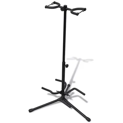 Image de Pied de guitare double réglable Rack d'instruments pliable