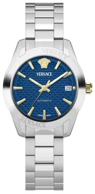 Produktbild von Versace Greca Damenuhr Automatic silber blau