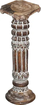 Produktbild von Säule Blumensäule Dekosäule Ständer Sockel Podest Blumenständer Holz Modell Batya in verschiedenen Größen und Farben , Säulen Variante Antik:Braunwash 60 cm