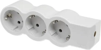 Immagine prodotto di Presa piatta Legrand 3x presa di corrente, senza cavo bianco-grigio 694573