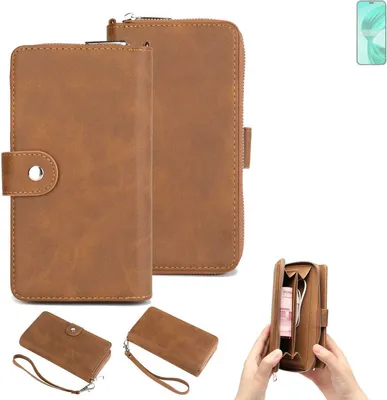Produktbild von K-S-Trade Handyhülle Schutzhülle kompatibel mit Honor 90 Smart & Portemonnee Tasche Handytasche Case Etui Geldbörse Wallet braun (1x)
