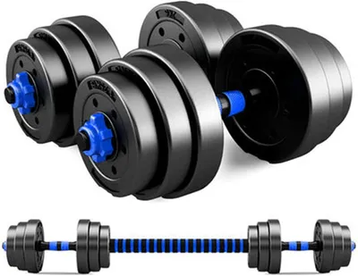 Productafbeelding van Verstelbare hantelset 2 stuks, kunststof, voor fitness