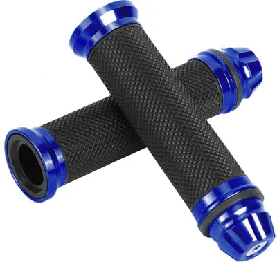 Image de Moto CNC en aluminium en caoutchouc poignée de guidon pour 7/8 "vélo à main de vélo bleu