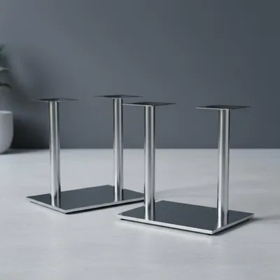 Image de Pied de meuble 2X Pied de table Acier inoxydable Piètement Support de plateau de table Colonne Acier inoxydable