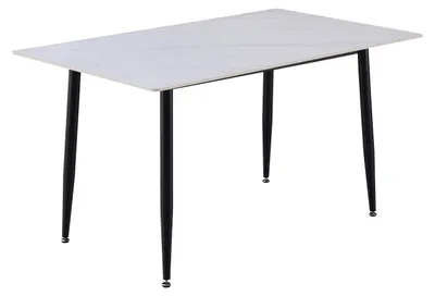 Produktbild von Esstisch Keramik weiß 140 x 80 Vierfuß-Gestell schwarz GÖTEBORG